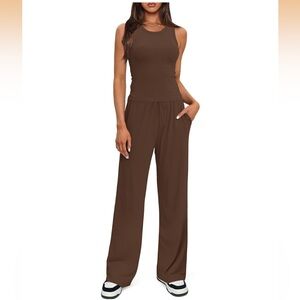 NEW Women's Brown Sleeveless Jumpsuit. Size XS
